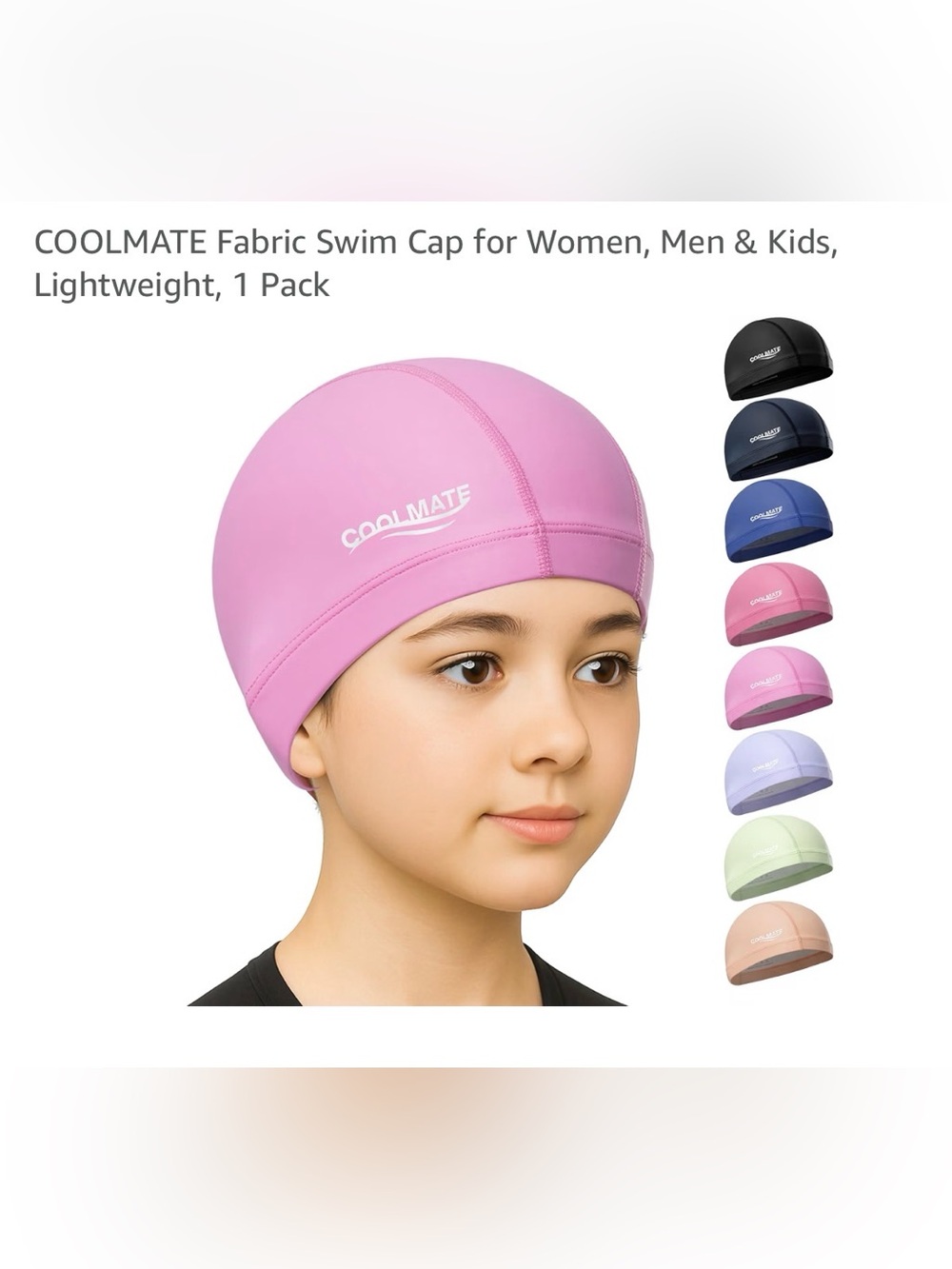 Cool mate Kids/adults Swim Cap - Pink silicone waterproof new size small